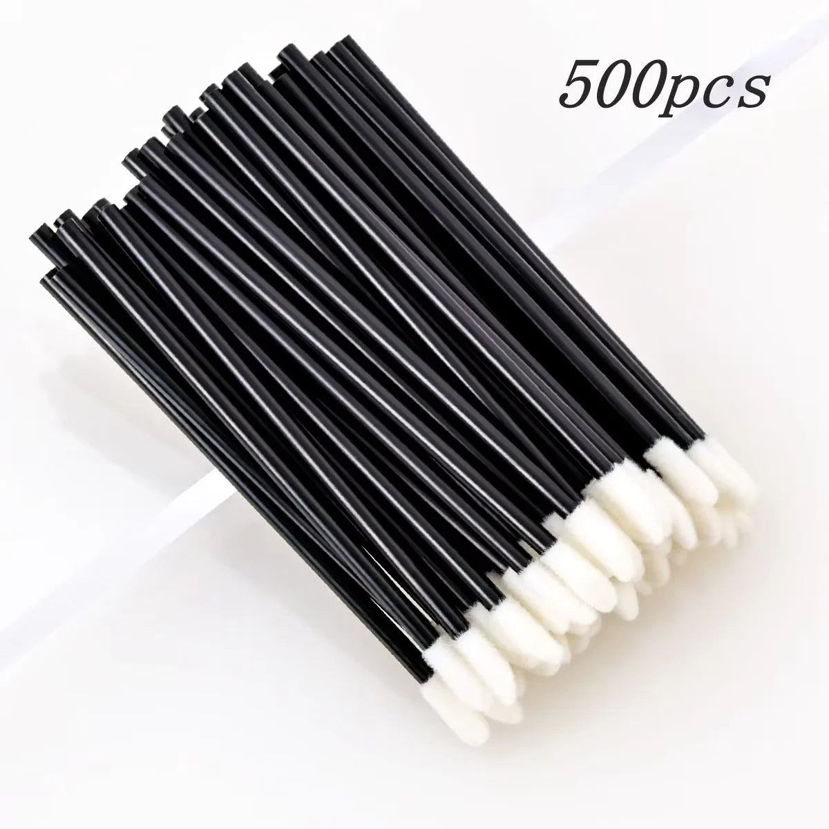 500pcs black Handle Color Disposable Lip Gloss Applicator Wands – Soft Fiber