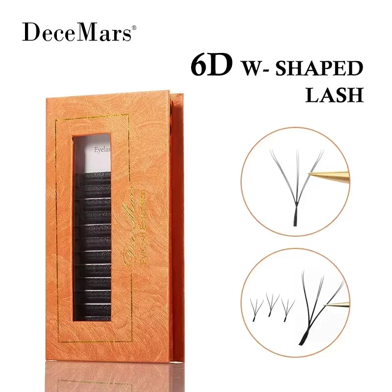 6D W-Shaped Eyelash Extensions – Natural Volume Look