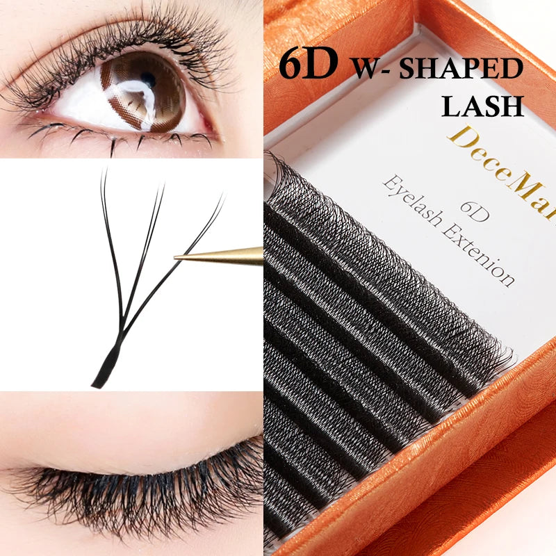 6D W-Shaped Eyelash Extensions – Natural Volume Look